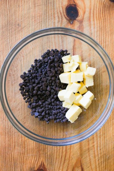 Chocolate and butter in a bowl