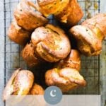 Sourdough popovers on a wire rack