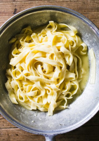 Real alfredo sauce with fresh homemade pasta