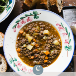 Lentil soup in a bowl