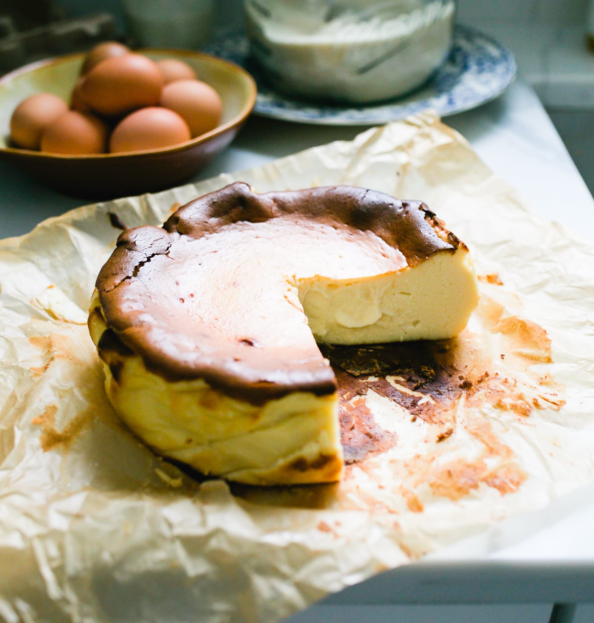 Creamy Sourdough Basque Cheesecake {Same Day or Overnight }