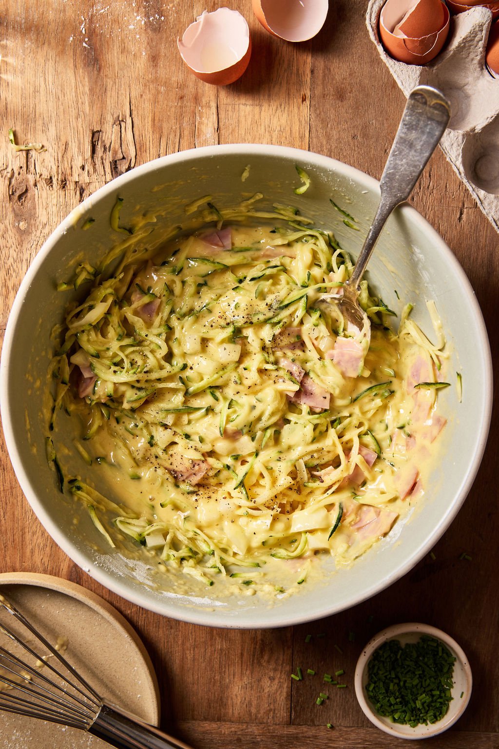 Sourdough zucchini slice batter