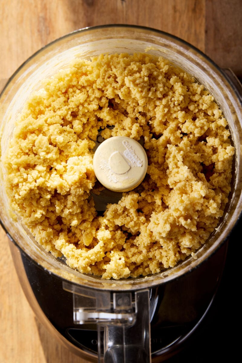 Processed sourdough torellini dough into "doughy" crumbs.
